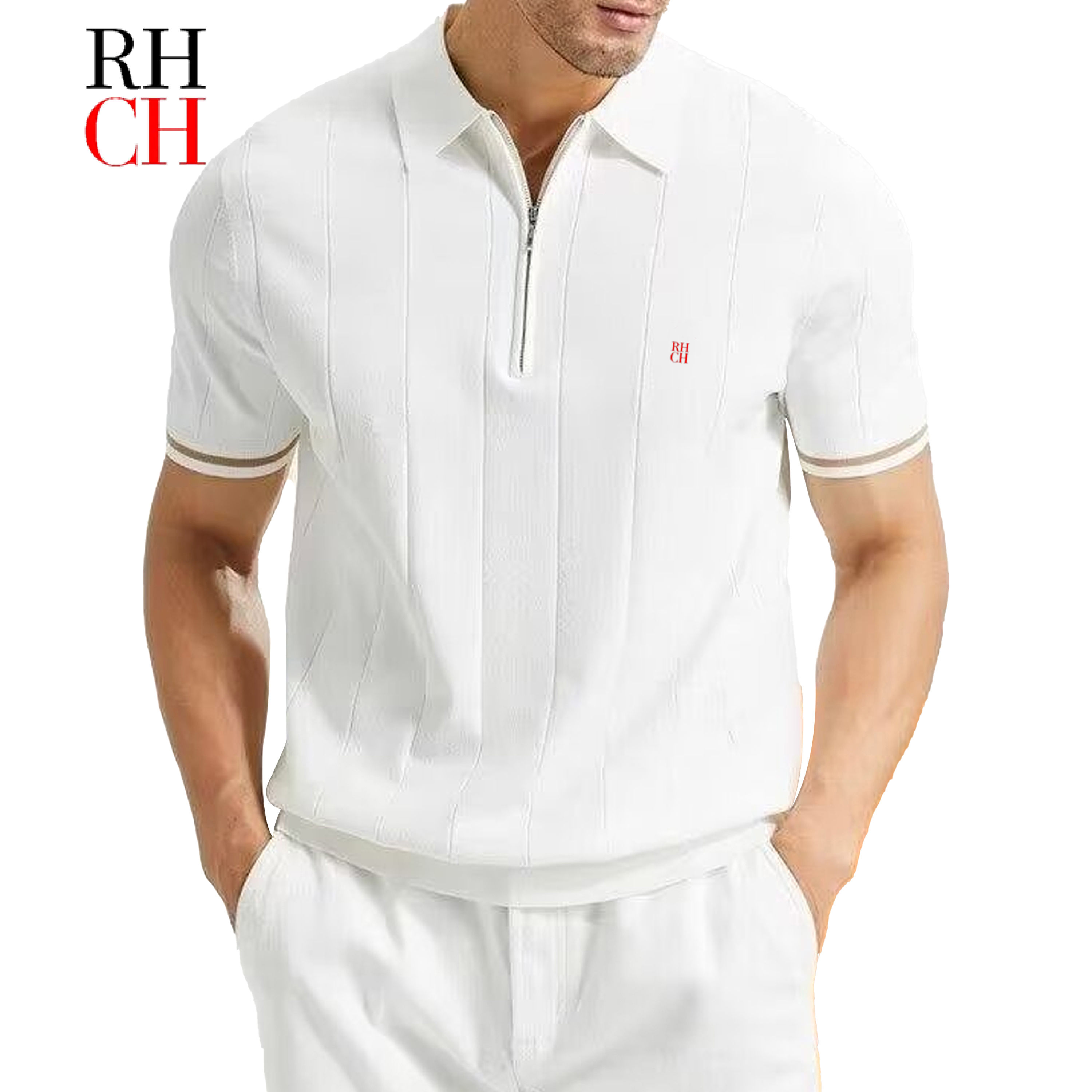 Golf Equipment Brands - RHCH Men Half Zip Collar Short