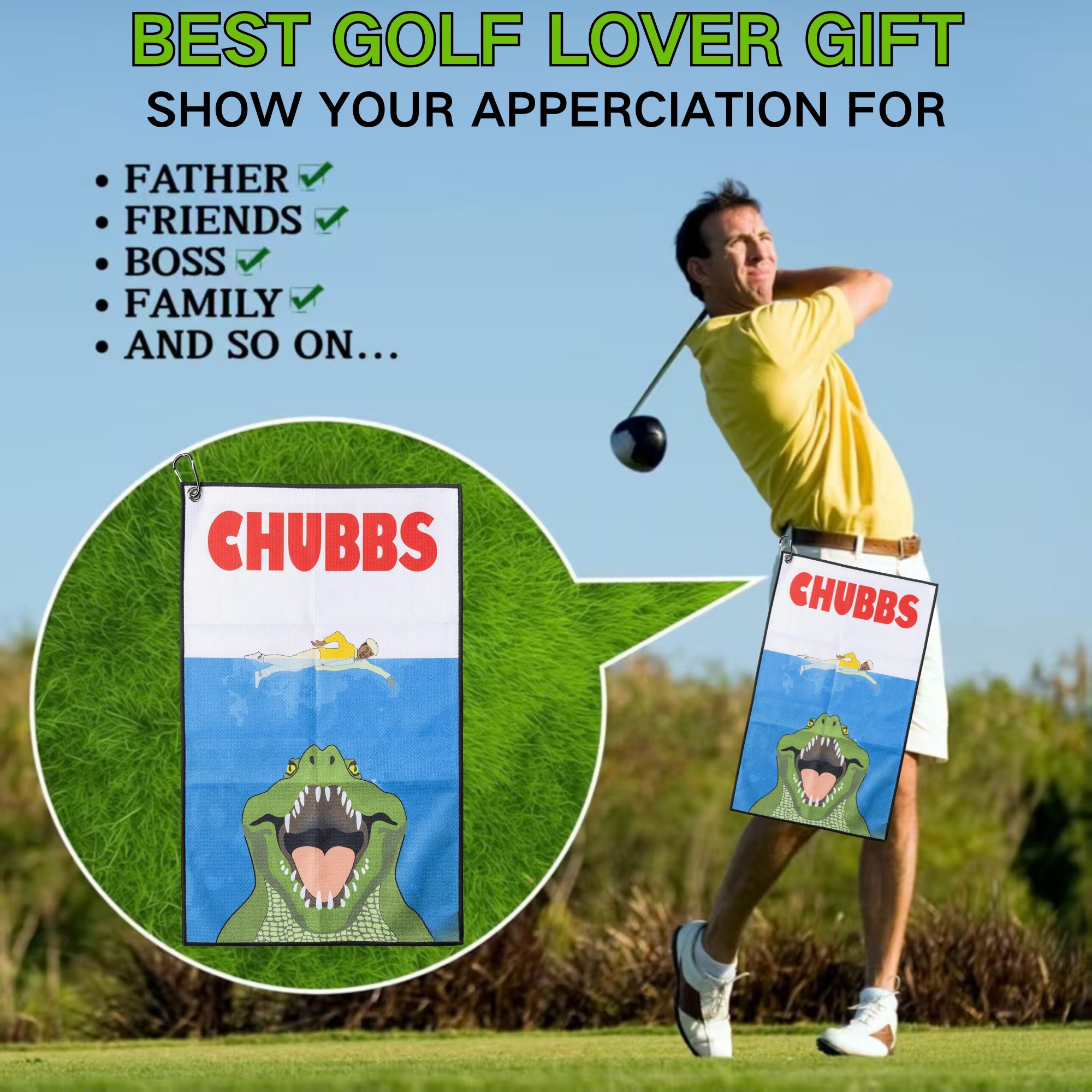 Fun Happy Gilmore Design Golf  – Golf Towel Waffle recenzja i cena