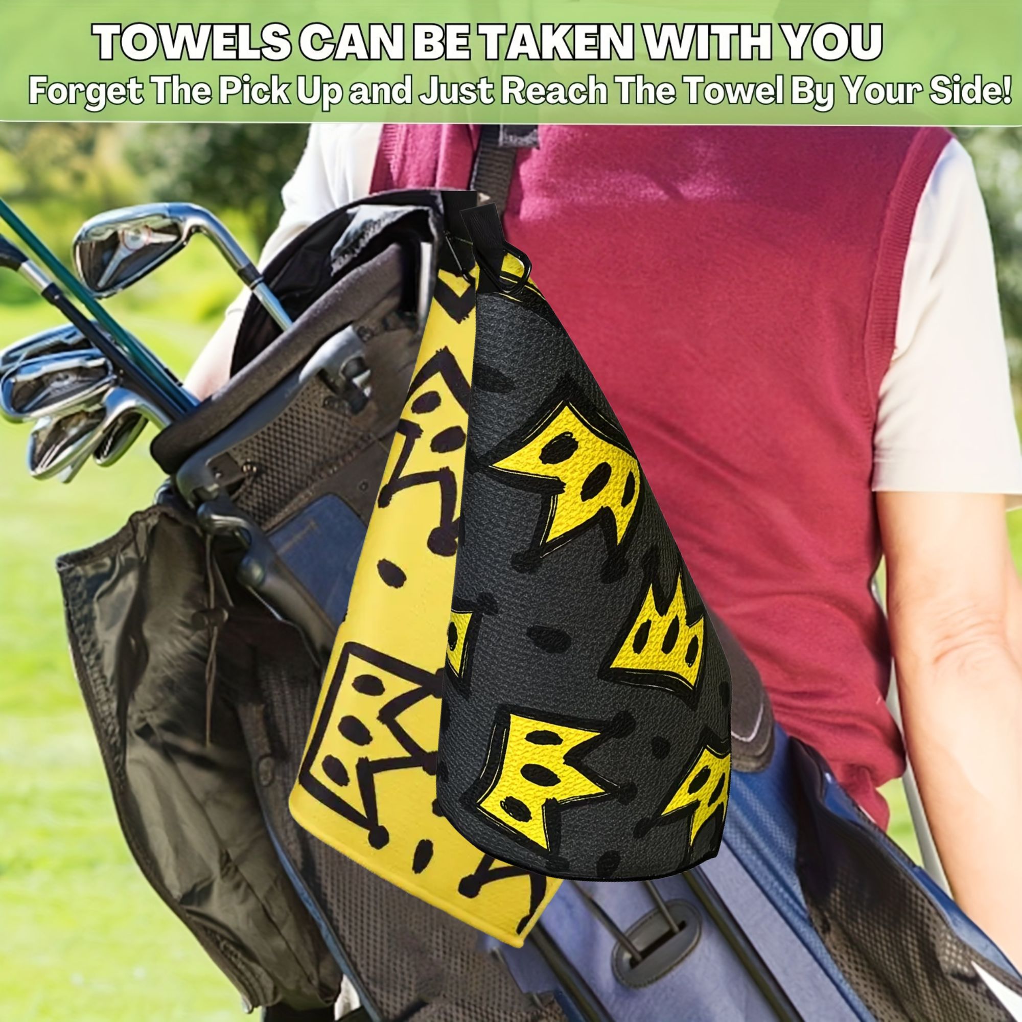 2pcs King Crown Large Golf Tow – Golf Towel Waffle recenzja i cena