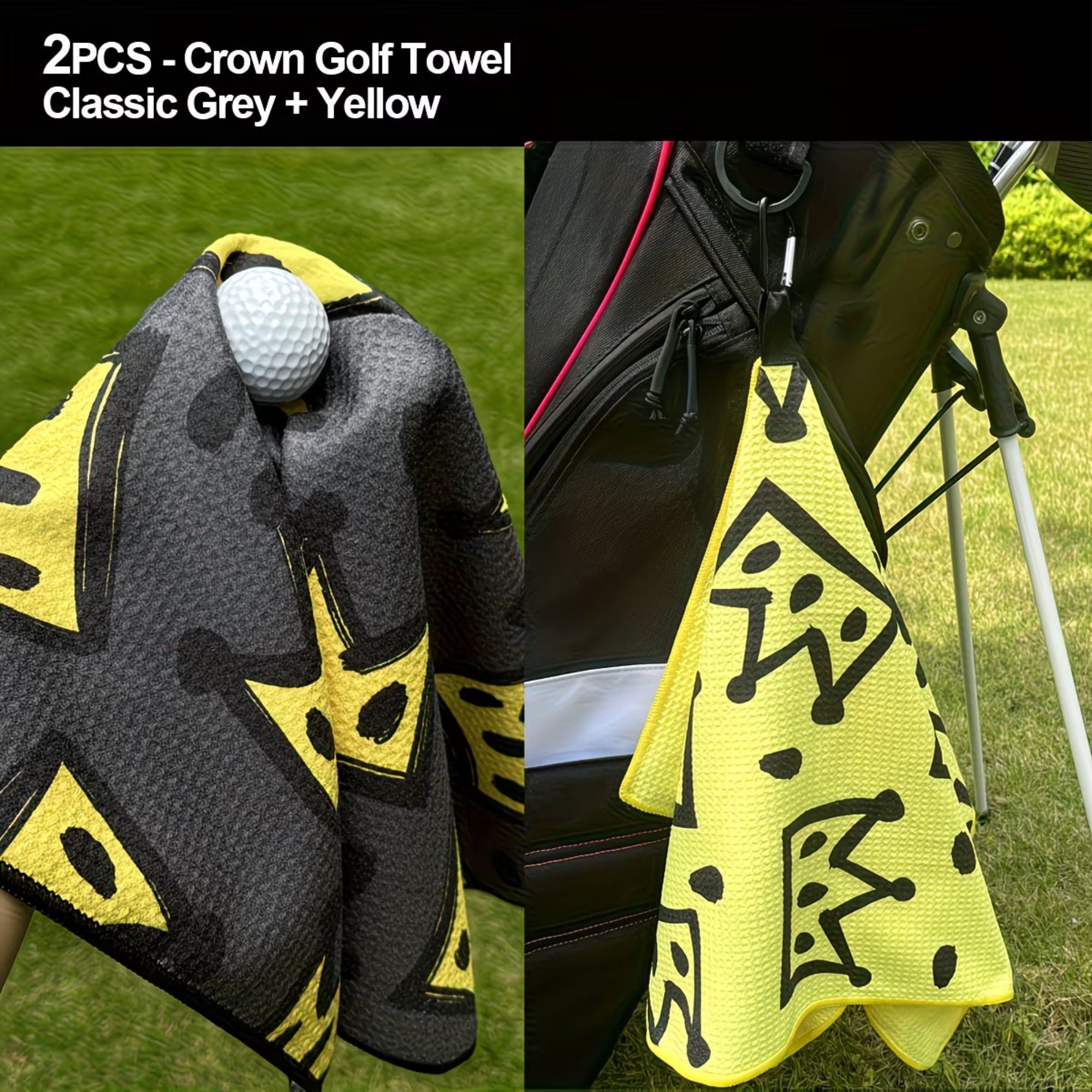 2pcs King Crown Large Golf Tow – Golf Towel Waffle recenzja i cena